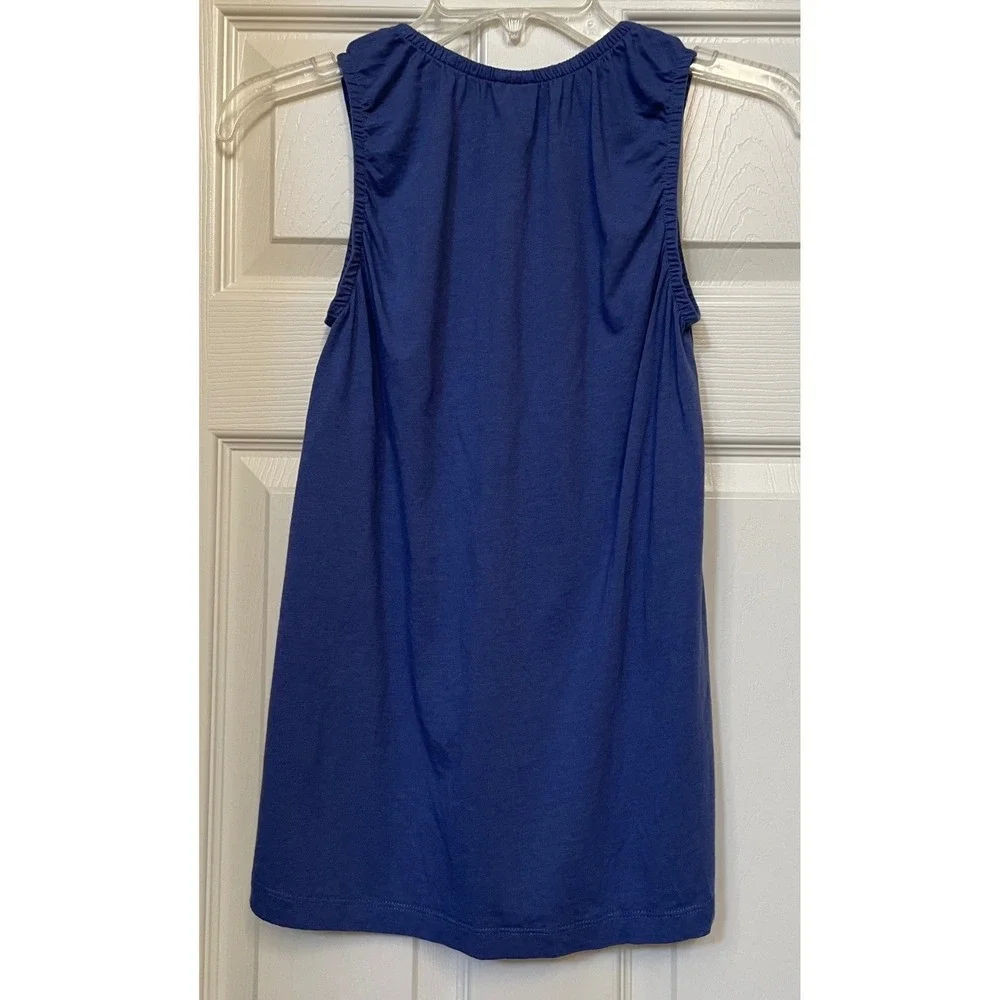 Mini‎ Boden Girls Blue Cotton Modal Tank Top Ribbon Detail Size 13-14Y 31375